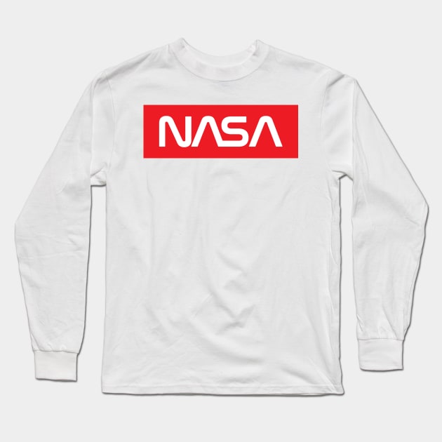 NASA Box Logo - Red 2 Long Sleeve T-Shirt by GreazyL